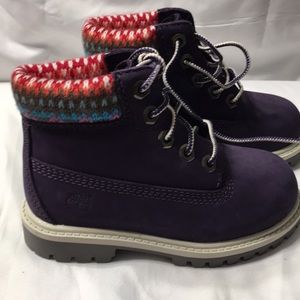 Girls 8c new purple suede timbs